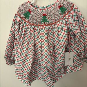 Festive Kids Matching Set with Red and Green Pattern